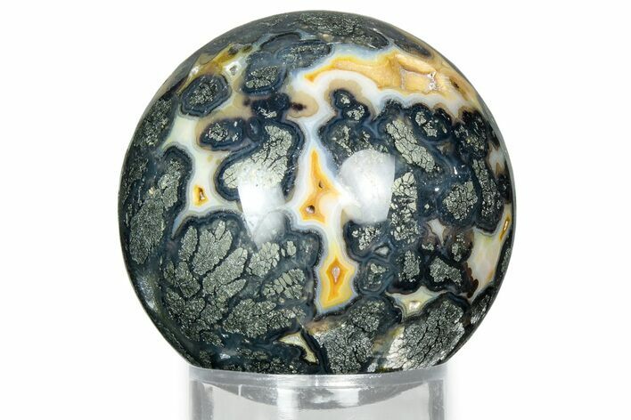 Colorful Polished Marcasite Agate Sphere - Indonesia #330219